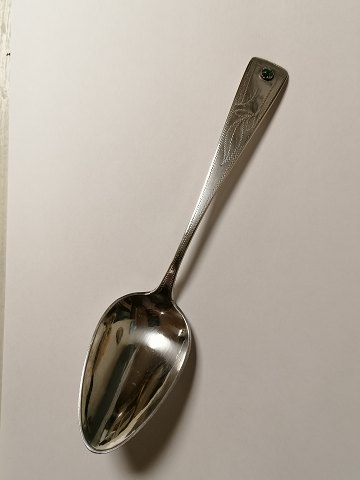 Silver spoon with a green flus Master Peter Johannsen Petersen Aabenraa