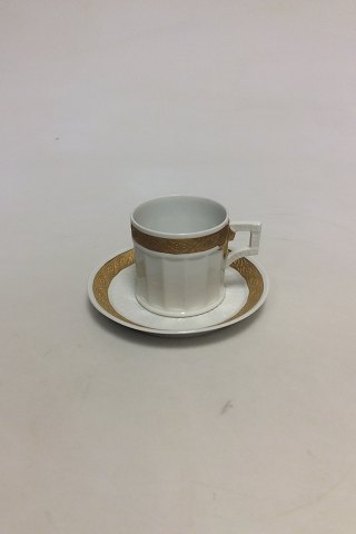 Royal Copenhagen Guld Vifte Kaffekop og Underkop No 11572 / 069