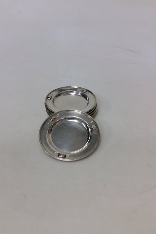 Set of 6 Georg Jensen Sterling Silver Glass Coasters no 428 D