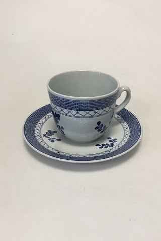 Royal Copenhagen Blå Tranquebar Stor kaffekop og underkop No 991