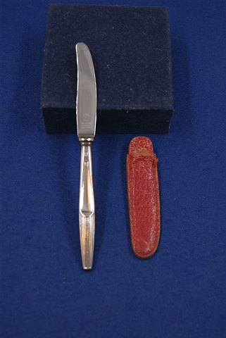 Eva dänisch Silberbesteck, Taschenmesser 13,5cm mit rotem Etui