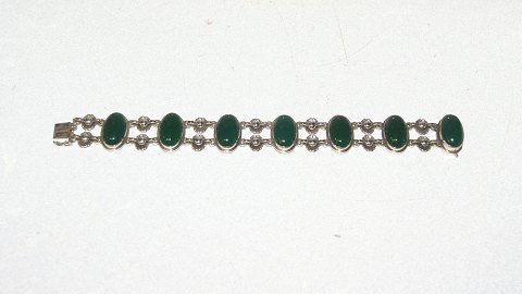 Georg Jensen Bracelet # 63 With Green Stones
Stamped Georg Jensen Sterling