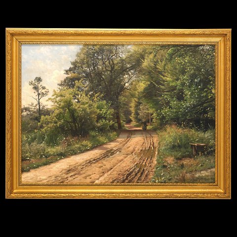 Peder Mønsted, 1859-1941, oil on canvas. Signed 
Peder Mønsted Raadvad at Copenhagen 1917. Visible 
size: 70x96cm. With frame: 86x112cm