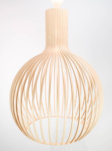 Secto Octo, model 4240, pendant of birch wood, of Finnish design. 
5000m2 showroom.