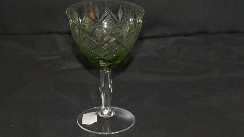 Green White Wine Glass # Wien Antik Glas from Lyngby Glasværk.