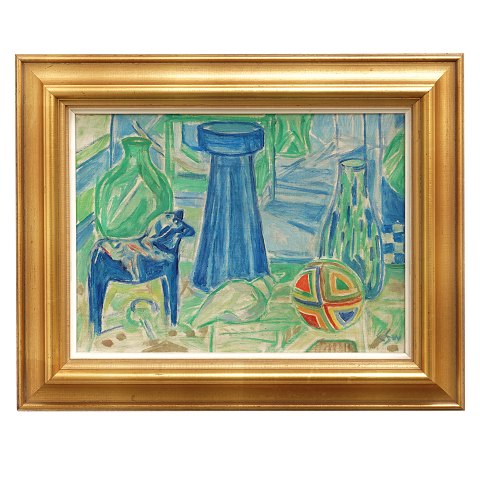 Christine Swane, 1876-1960, oil on canvas. 
Stillife. Signed and dated 1953. Visible size: 
29x39cm. With frame: 44x54cm
