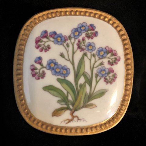 A. Michelsen & Royal Copenhagen; Flora Danica broche/vedhæng, sterling sølv & 
porcelæn