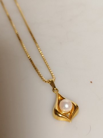 Necklace with pendant of 8 carat gold