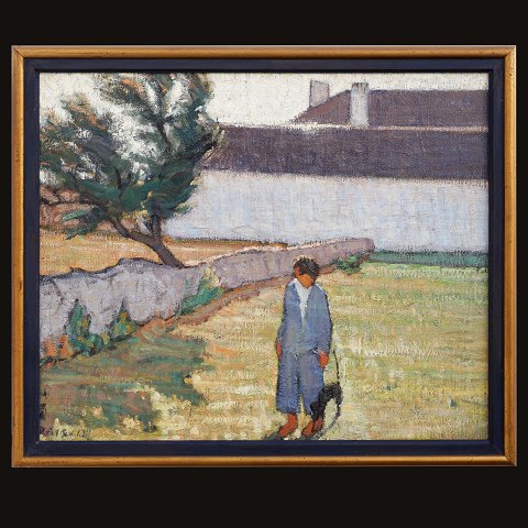 Jais Nielsen maleri. Jais Nielsen, 1885-1961, olie 
på lærred. Motiv sandsynligvis fra Frankrig. 
Signeret og dateret 1912. Lysmål: 58x70cm. Med 
ramme: 67x79cm