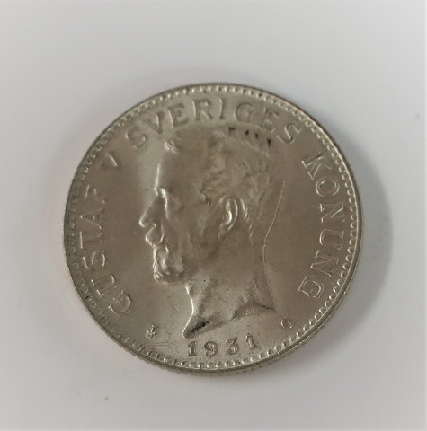 Sweden. Gustaf V. Silver 2 kroner from 1931. Beautiful coin