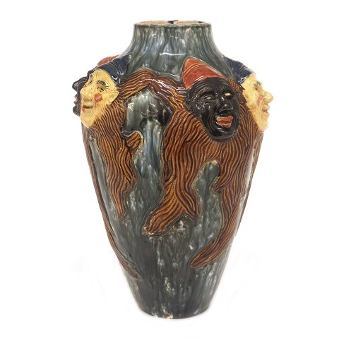 A large Höganäs vase. Signed. Sweden circa 1900. 
H: 30cm