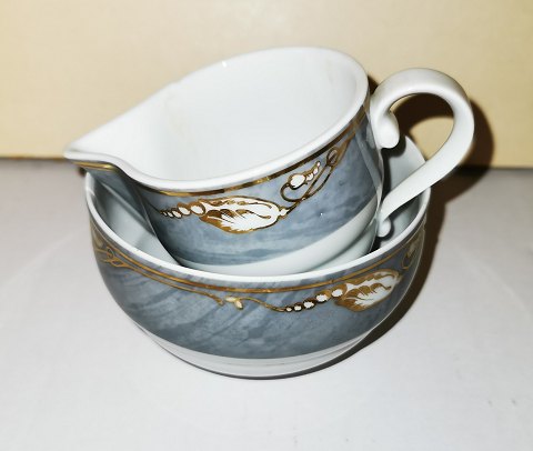 Gray Royal Copenhagen Magnolia sugar and cream set 
