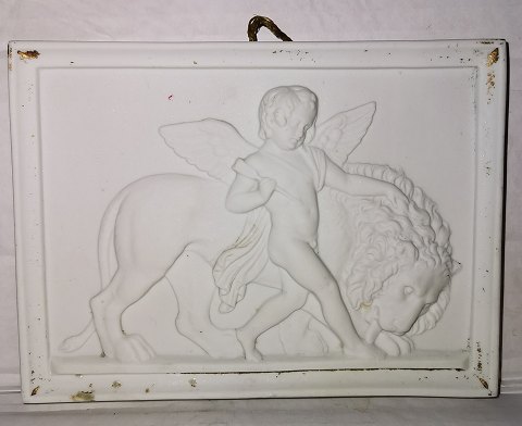 B. Thorvaldsen: B&G bisquit plate  "Cupid with the tamed lion"