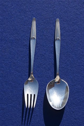 Eva Danish silver flatware, setting of 2 pieces dessert cutlery 16cm