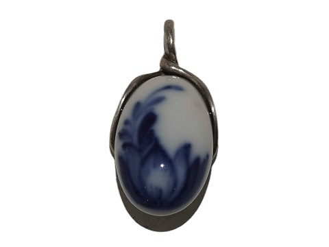 Blue Flower pendant with sterling silver mounting