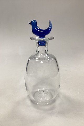 Holmegaard Glass Works Noah Carafe with blue bird