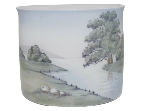 Bing & Grondahl, 
Oblong vase with landscape