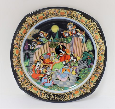 Bjørn Wiinblad. Rosenthal. Juleplatte 1987. Diameter 28 cm.