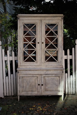 Old 2 part display cabinet in Gustavian style approx. 
year 1880-1900...