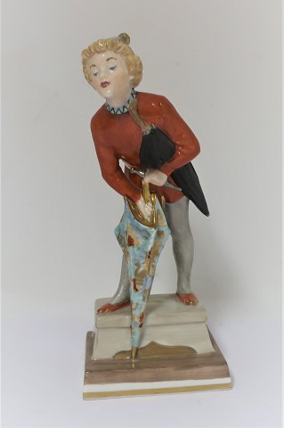 Royal Copenhagen. Porcelænsfigur. Ole Lukøje i farver. Model 1129. Højde 17 cm. 
(1 sortering)
