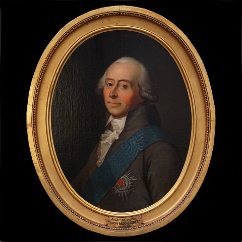 Jens Juel portræt. Jens Juel, 1745-1802, olie på 
lærred. Portræt forestillende udenrigs- og 
statsminister Andreas Peter greve Bernstorff, 
1735-97.