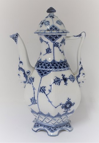 Royal Copenhagen. Blue Fluted, Full lace. Mocha pot. Model 1030. Height 22 cm. 
(2 quality)