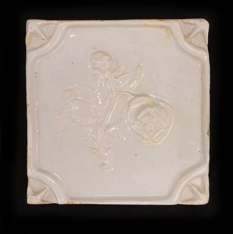 Rare Danish relief tile. Copenhagen circa 1740. 
Size: 13x13cm