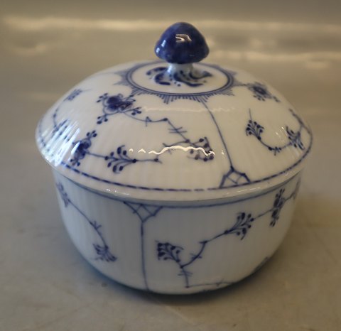 242-1 Lidded sugar box 5.5 x 11 cm Blue Fluted Danish Porcelain