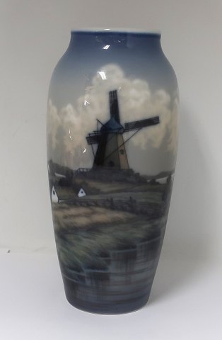 Dahl Jensen. Vase with Mill motif. Height 24.5 cm. Model 8/98. (1 quality)