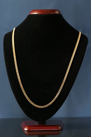 Necklace for men in 14 carat gold with lobster clasp. Pattern; Armor facet