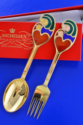 A. Michelsen Christmas spoon and Christmas fork 1968
