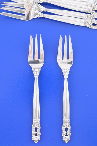 Acorn Georg Jensen silver cutlery Pastry fork 43