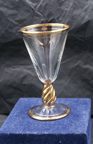 Ida glasses with goldby Holmegaard, Denmark. Schnapps H 8cm - Ö 4cm