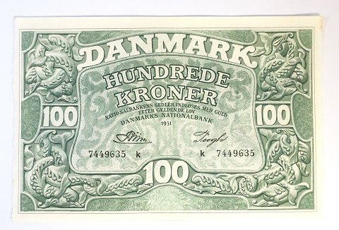 Denmark. DKK 100 banknote 1951