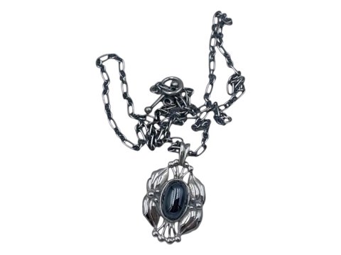 Georg Jensen sterling silverYear jewellery 2000 pendant with hematite