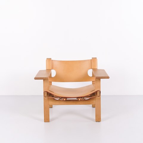Børge Mogensen The Spanish Chair Model BM2226 in Naturally Patinated Saddle Leather, 1960s