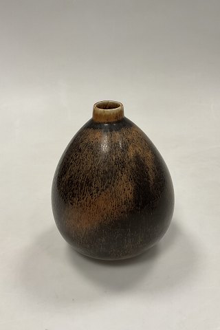 Saxbo Vase i brun harepels glasur No. 76