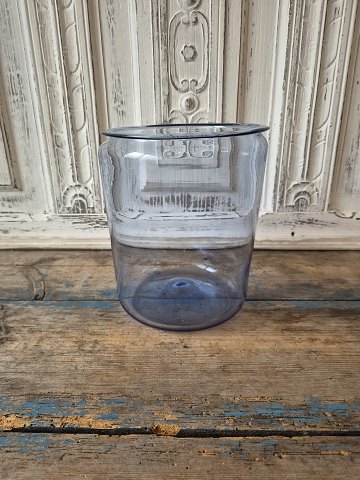 Old Swedish mouth-blown preserve jar in a rare blue-tinted glass.