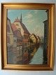 Alfred 
Krogh-Petersen 
(født 1879):
Bymotiv med 
kanaler, 
antagelig fra 
Nürnberg.
Olie på ...