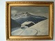 A. Justesen (20 
årh):
"Alpehytte nær 
Davos i Schweiz 
1925"
Olie på plade.
Sígn.: A. 
Justesen ...
