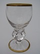 Snapsglas 
Gisselfeldt med 
guldkant, 
h:8cm.
