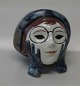 Royal 
Copenhagen 
Aluminia 
Faience 
figurine 
321-3651 RC 
Faience Girl's 
head with 
glasses 7.5 x 
...