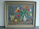 Per Sonne 
(1906-96):
Opstilling med 
tulipaner i 
vase samt 
vinflaske med 
bast - 1961.
Olie på ...