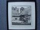 Benjamin 
(Benne) 
Dahlerup 
(1898-1959):
Gammel gård på 
Frilandsmuseet.
Træsnit på ...