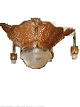 lofts-Lampe i 
messing , 
jugenstil år ca 
1920
med sandblæst 
slebet 
glaskuppel i 
midt og tre 
arme ...