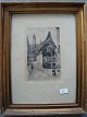 Franz Jander 
(20 årh):
Parti fra 
Finkenherd i 
Quedlinburg i 
Tyskland.
Gaden med det 
smukke hus ...