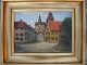 Carl Vilhelm 
Larsen 
(1880-1950):
Parti fra 
Rothenburg, 
Tyskland med 
klokketårnet i 
...