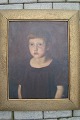Augusta Thejll 
Clemmensen 
(1884-1980):
Barneportræt.
Olie på lærred 
- enkelte 
guldbronce ...