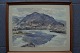 Ubekendt 
kunstner (20 
årh):
Bjerglandskab 
ved sø.
Akvarel på 
papir.
Usigneret.
Indrammet i 
...