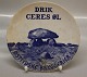 Royal 
Copenhagen 
Aluminia 
Faience Beer 
plate Ceres 
Aarhus
Østjydske 
Bryggerier A/S 
Drik Ceres ...